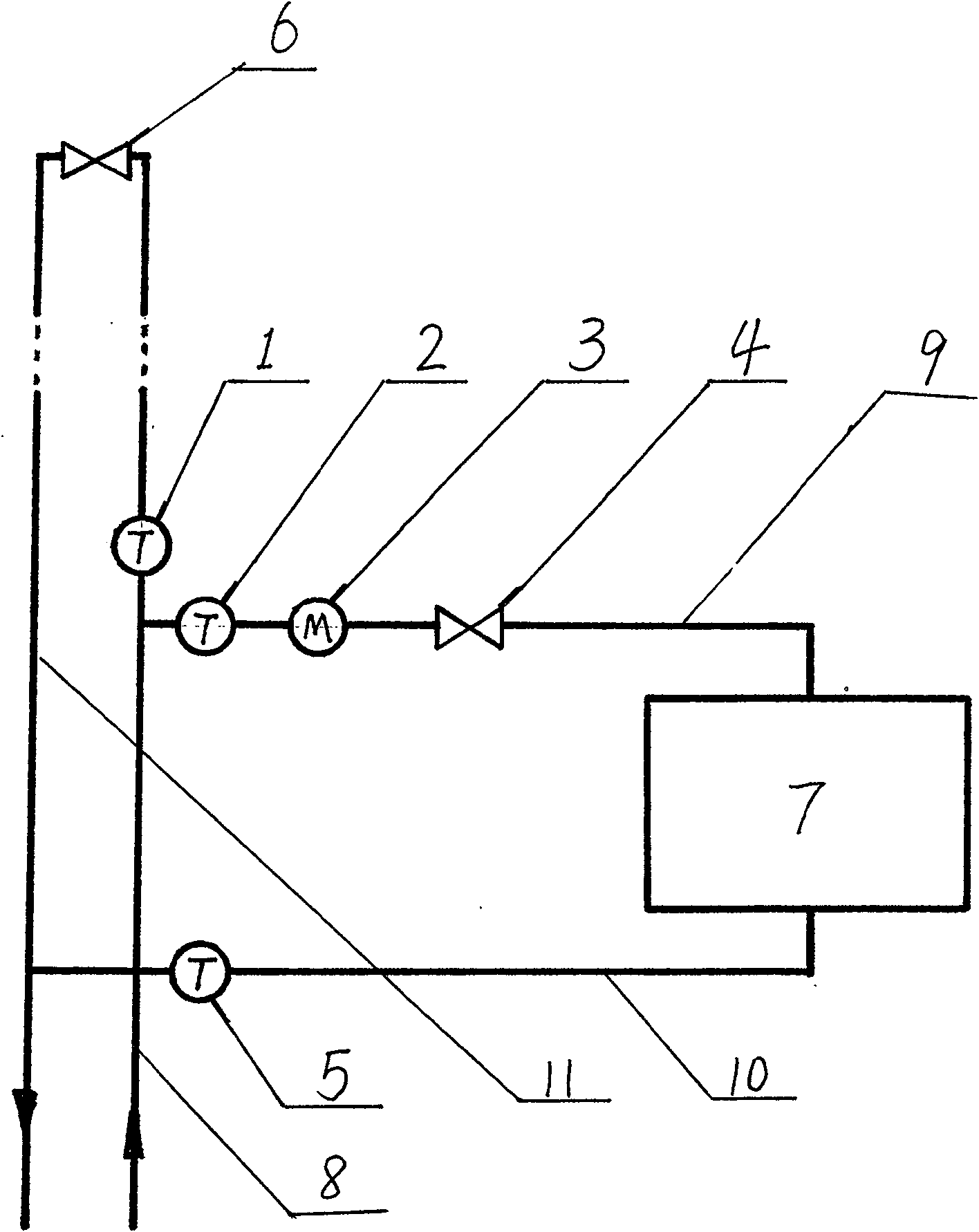 Measurer and measuring method for temperature of central heat supply