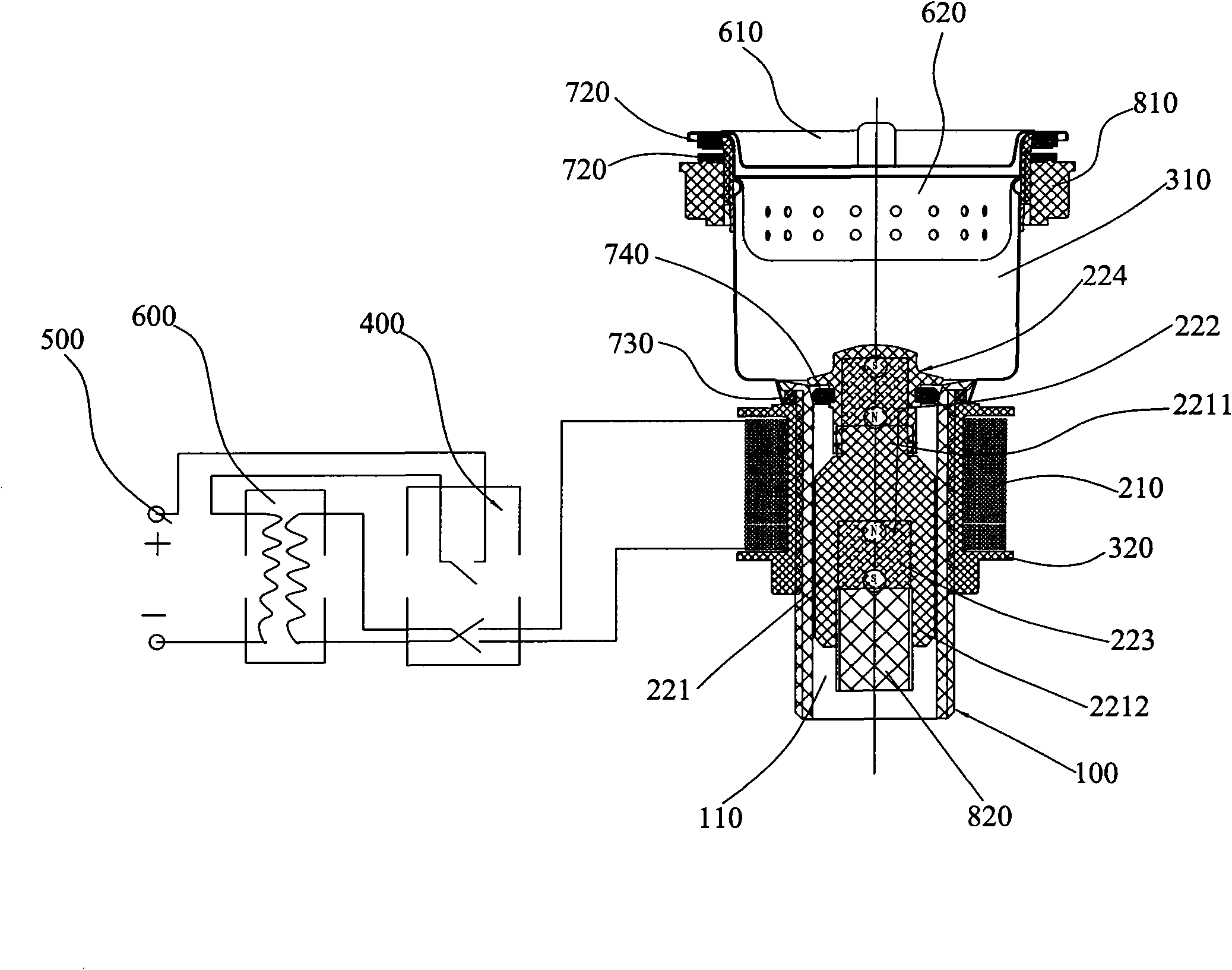 Electromagnetic drainer and drain method thereof