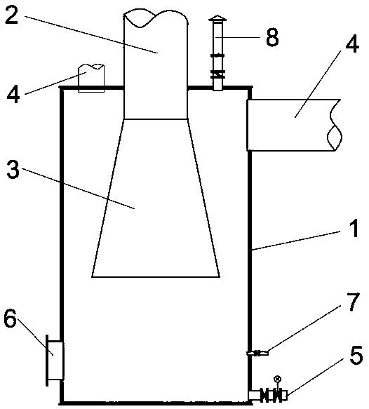 Automatic water-separating and dust-settling device for blast furnace gas
