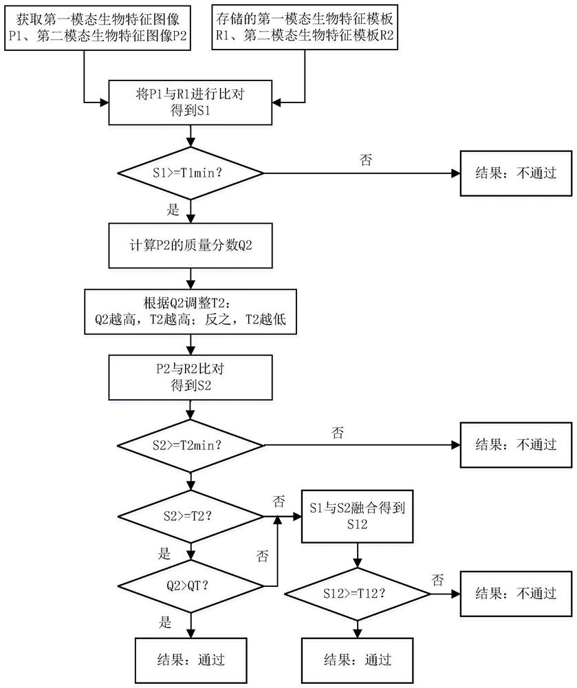 Biological characteristic multi-modal fusion identification method and device, storage medium and equipment