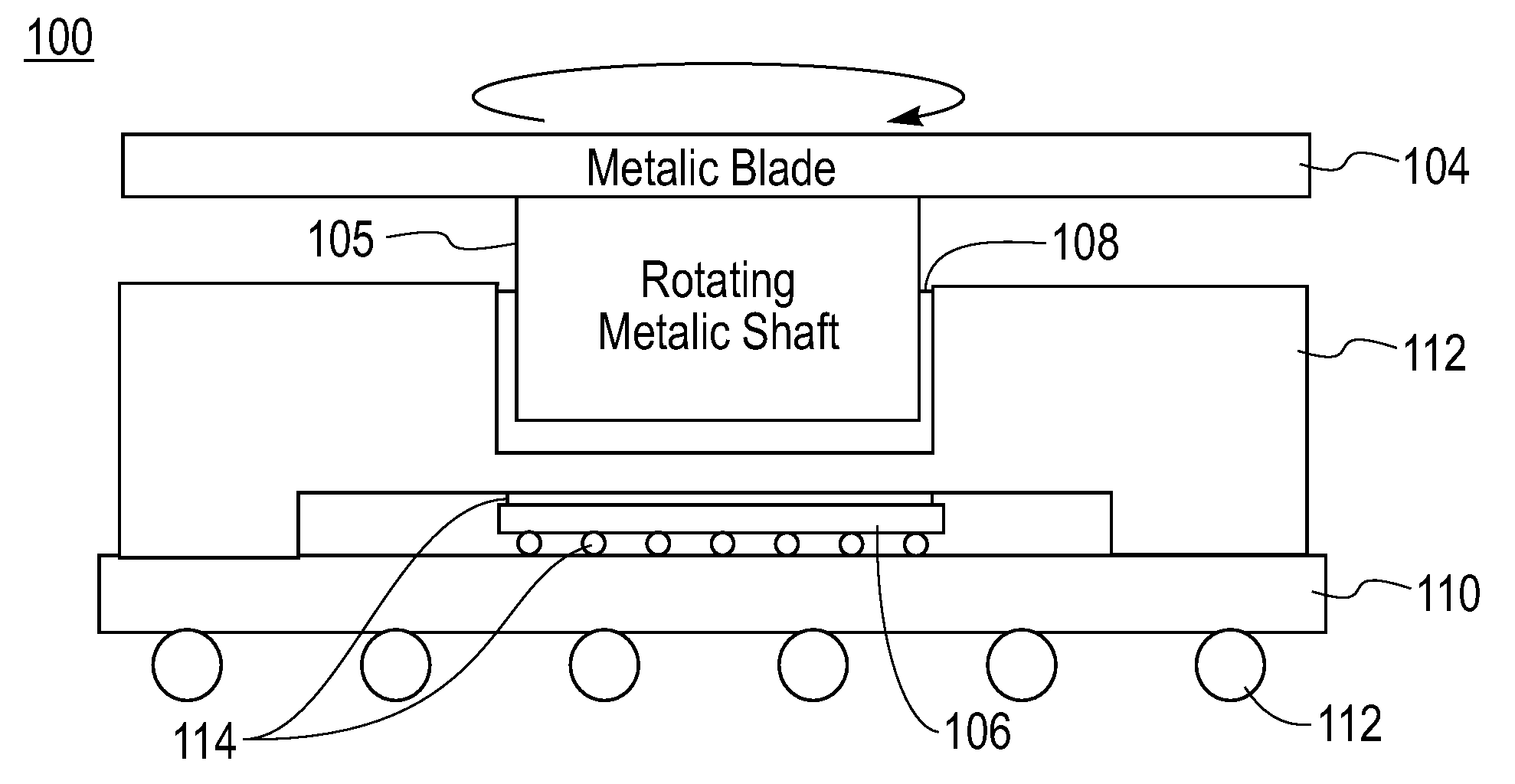 Heat transfer device in a rotating structure