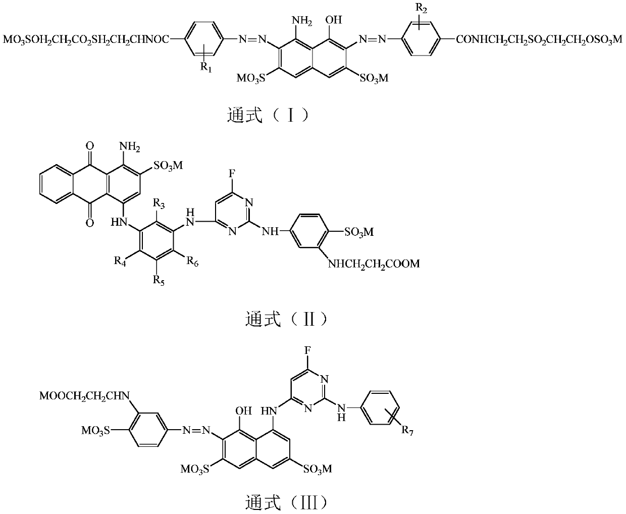 A kind of high-performance navy blue reactive dye composition and its application