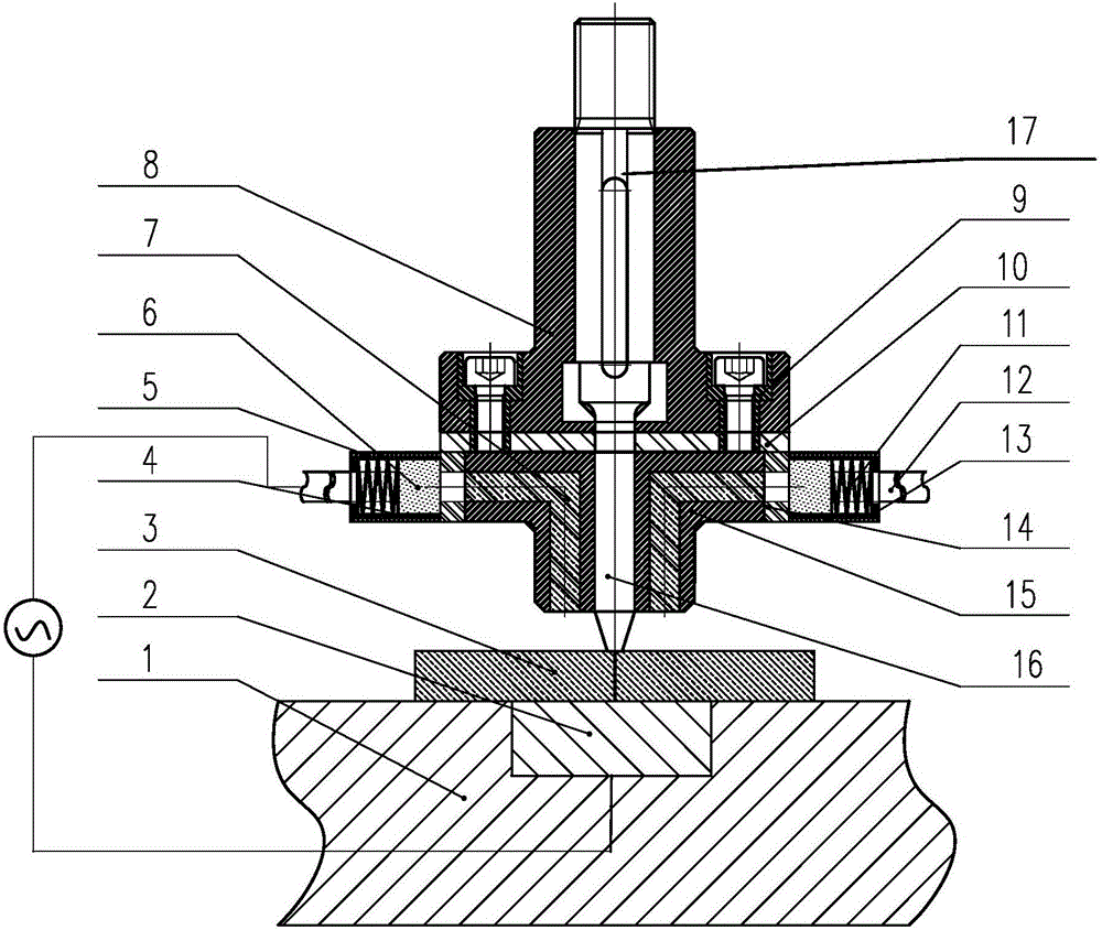 Device and method for performing friction stir welding on thick plate without keyhole formation