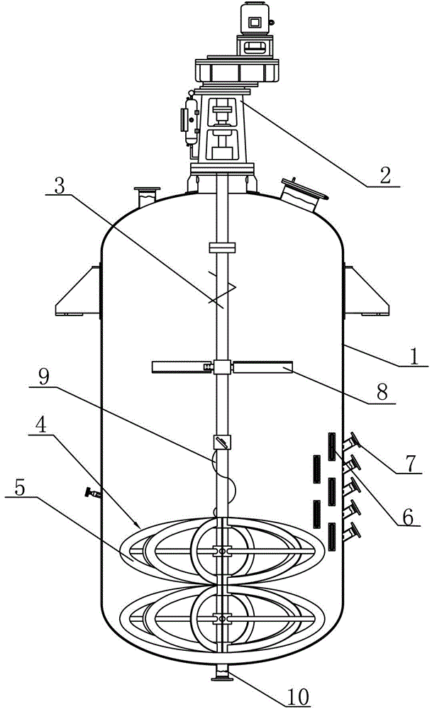 Novel coagulation washing kettle used for preparation of carbon dioxide-epoxy propane copolymer