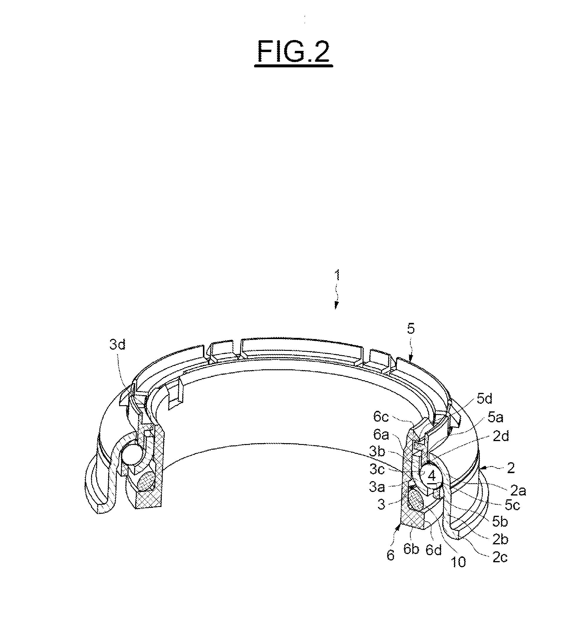 Rolling bearing assembly device for steering column