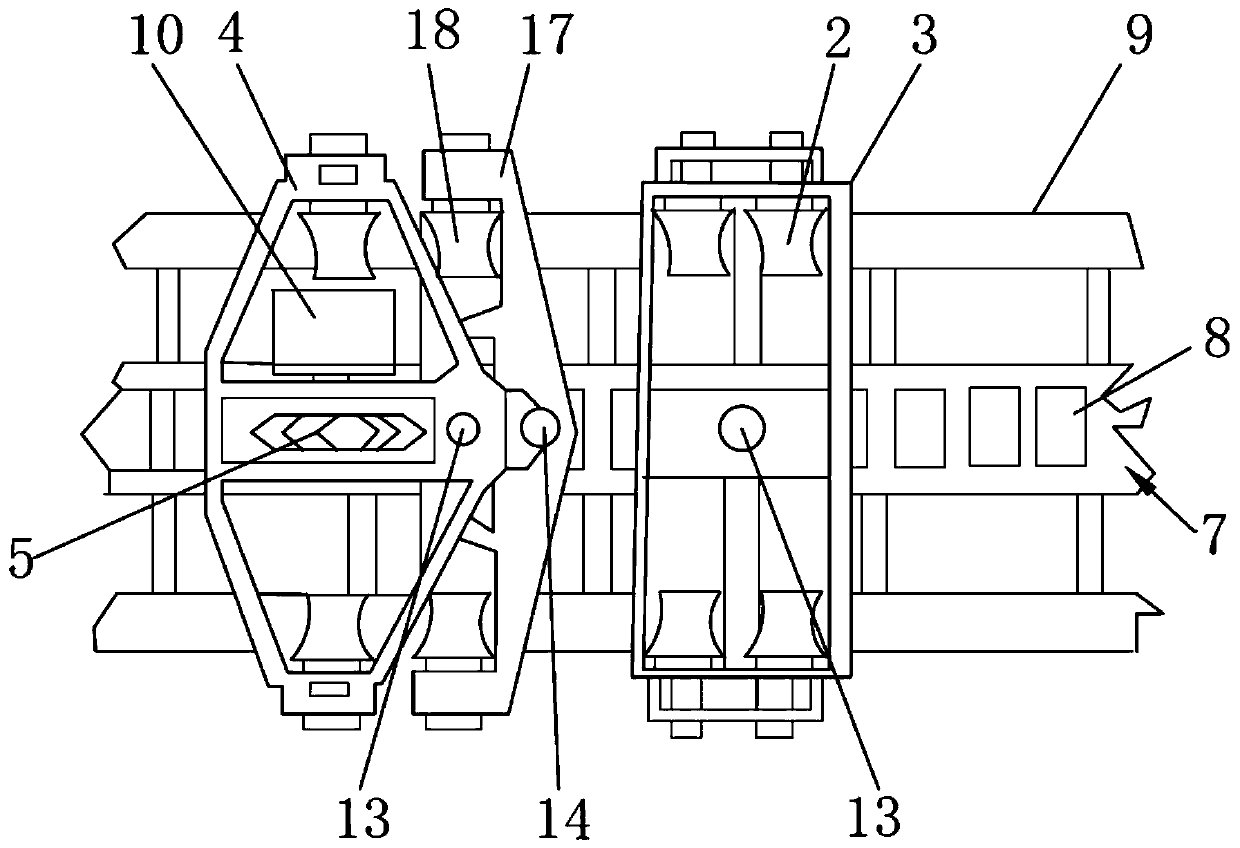 Universal gear-rack transmission mechanism and sightseeing vehicle