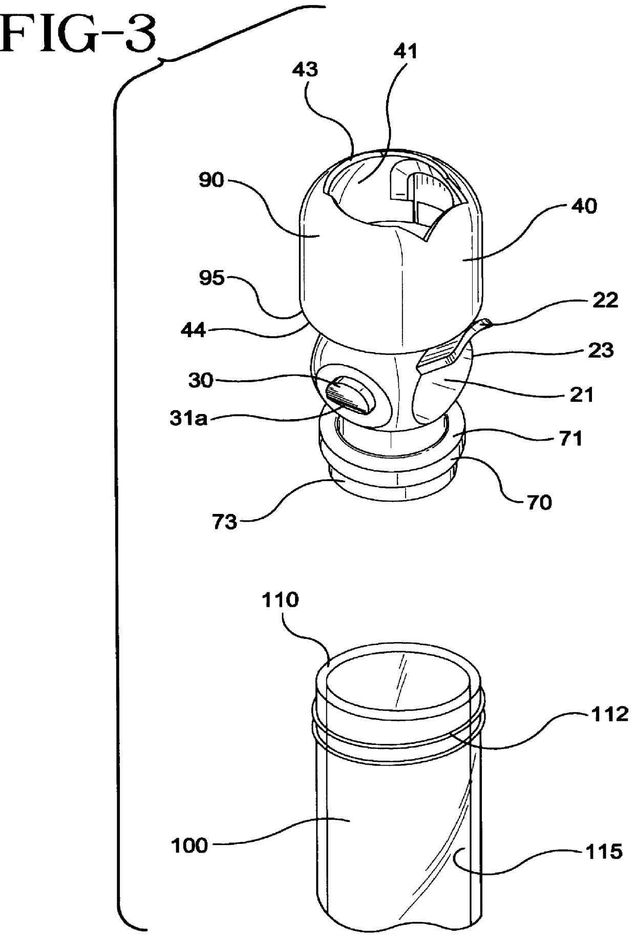 Ball and socket closure for specimen collection container incorporating a resilient elastomeric seal