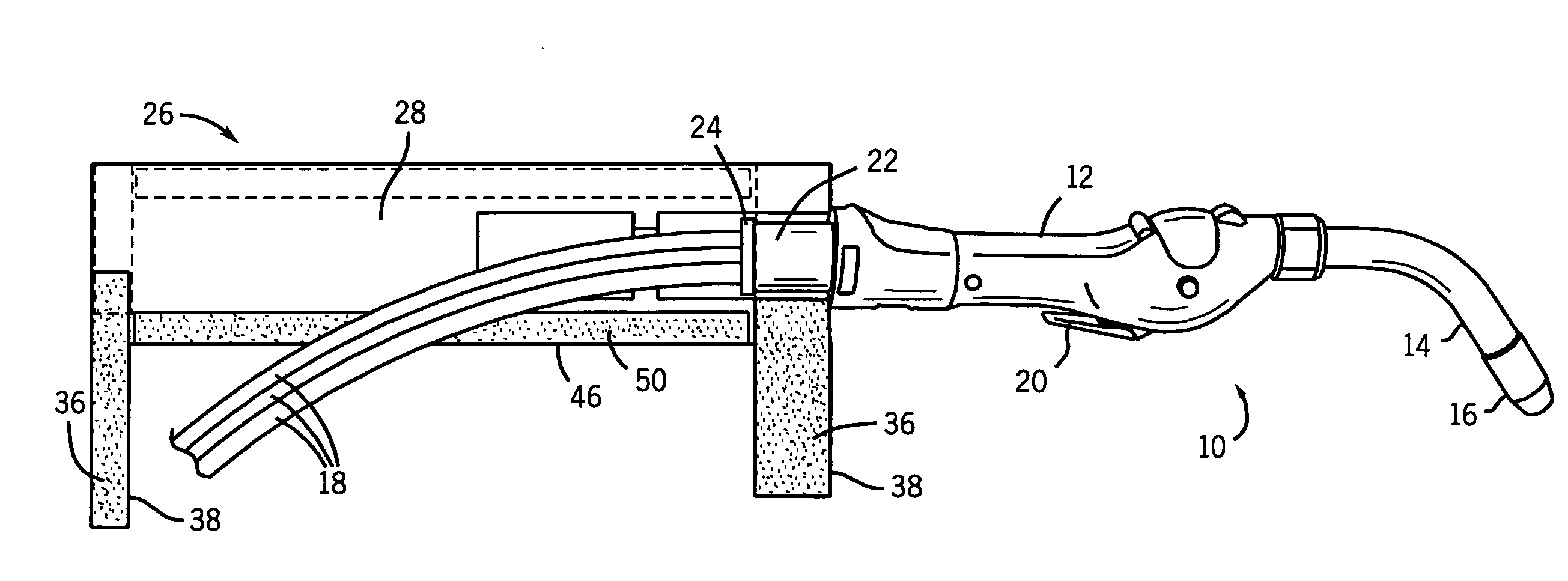 Welding torch cable strain relief system and method