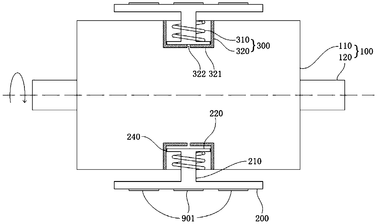 Light sweeping turning device with vibration isolation and glass sweeping machine