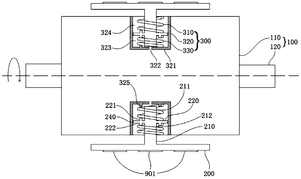 Light sweeping turning device with vibration isolation and glass sweeping machine