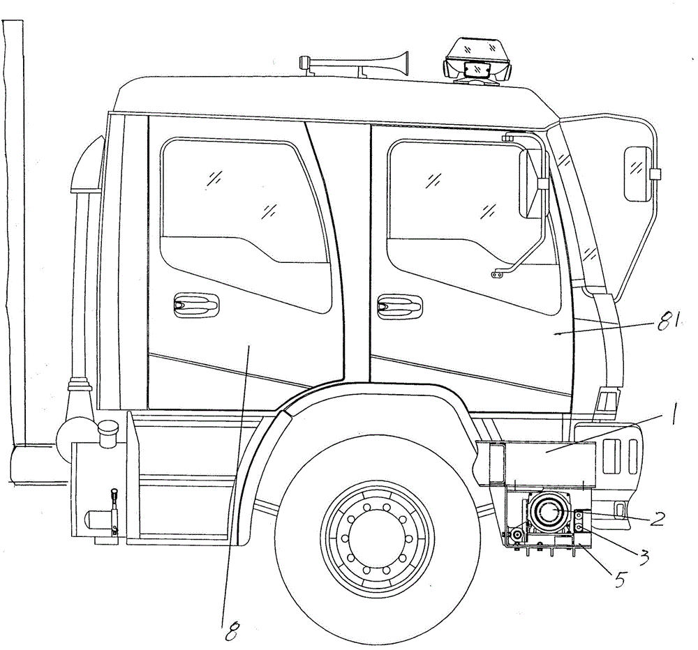 Electric winch device for fire truck