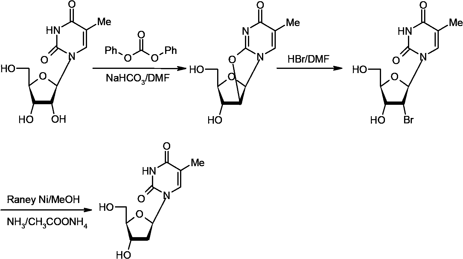 Preparation method of beta-thymidine