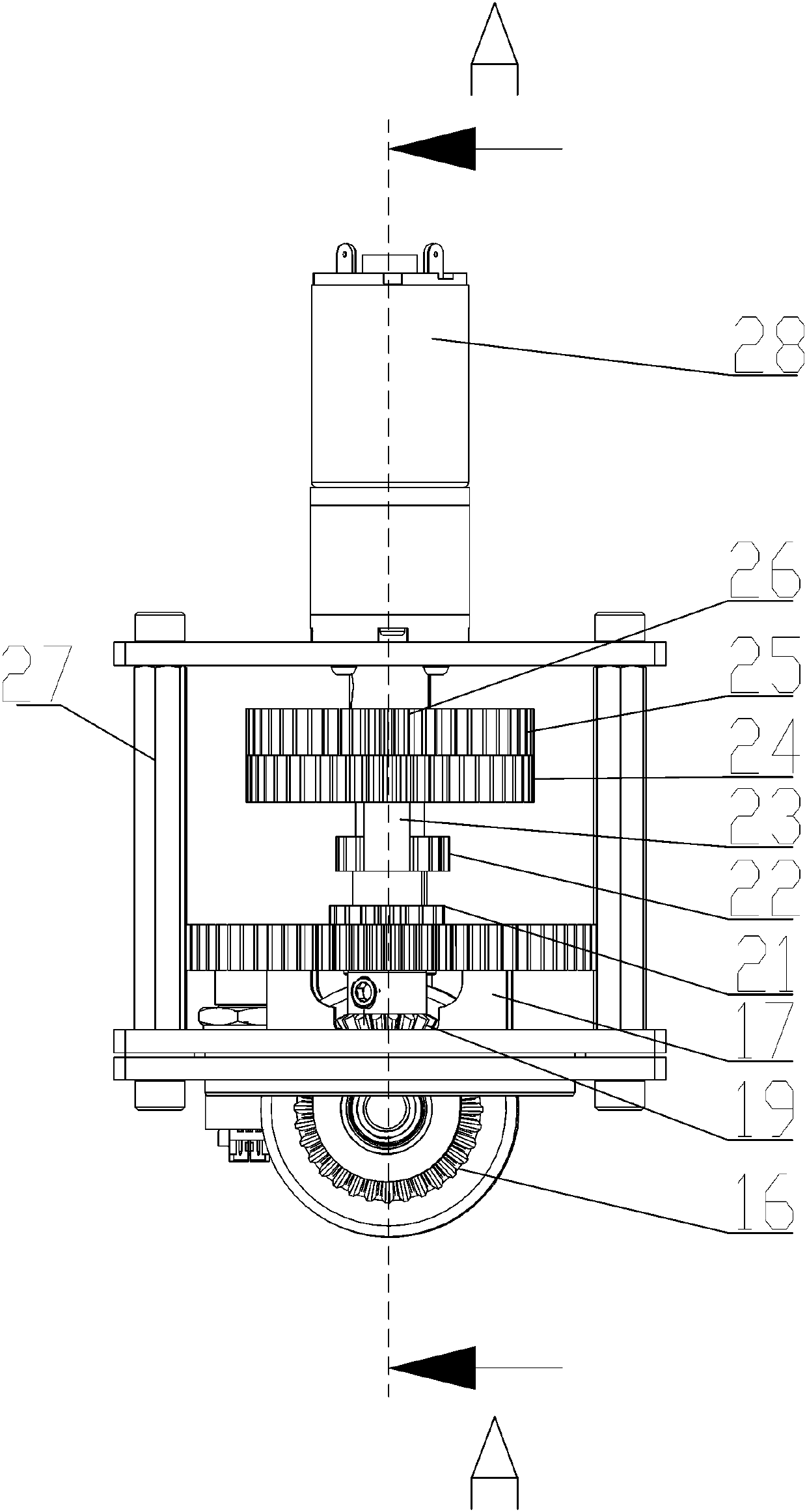 Differential steering mechanism and steering control method of automatic conveying trolley