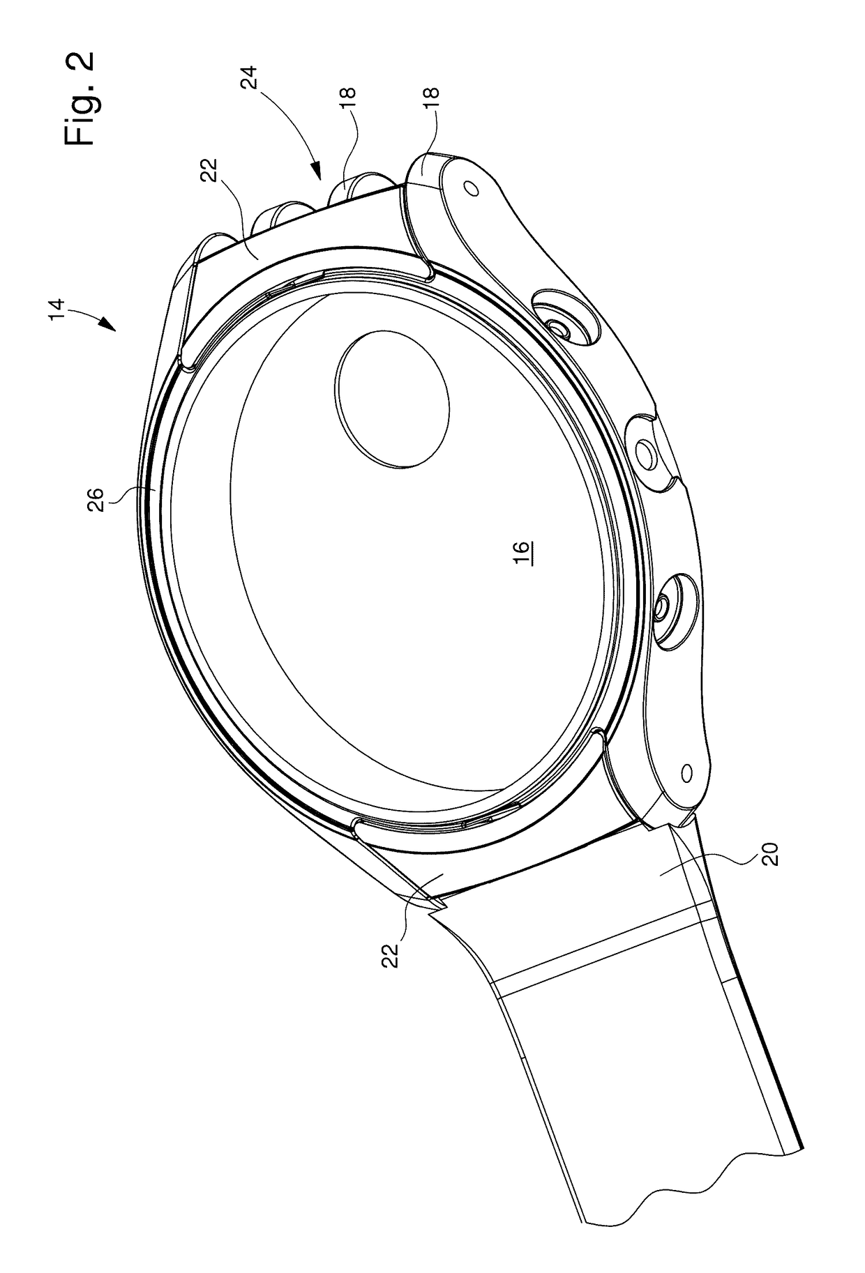 Exterior element for a wristwatch middle part
