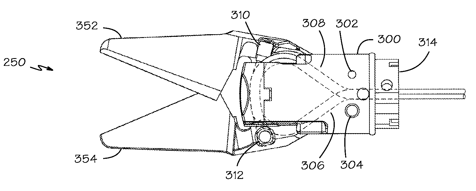 Scissor bias for direct pull surgical instrument