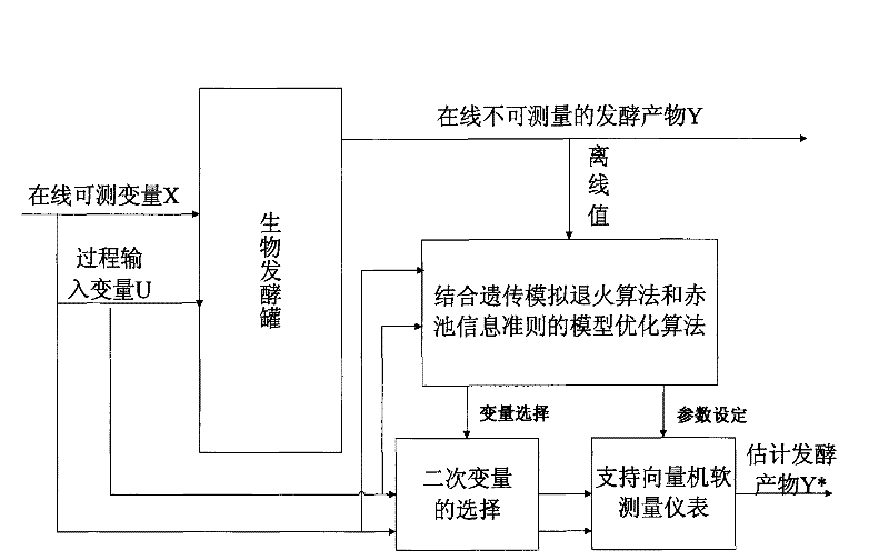 Modeling method of support vector machine (SVM)-based software measurement instrument in biological fermentation process