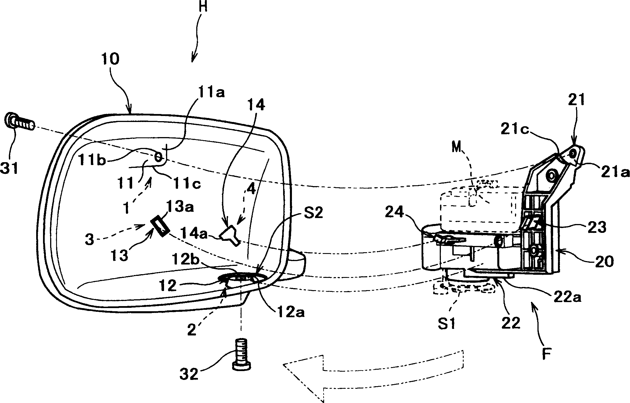 Door mirror assembly for vehicle