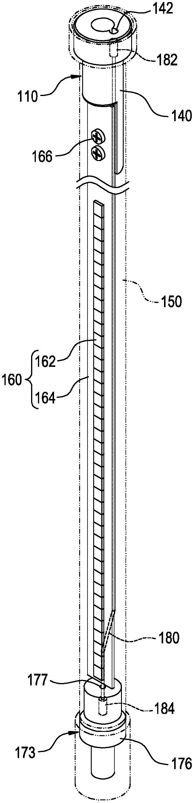 Flexible float-ball type liquid level measurement device