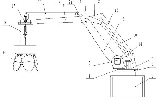 All-round metal smelting slag salvaging robot