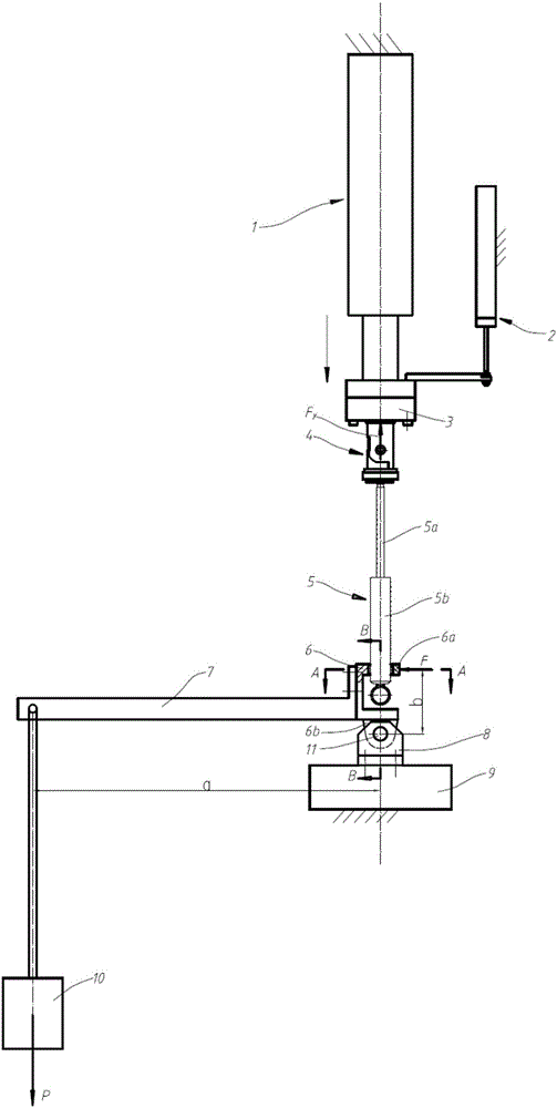 A test device for static load characteristics of motorcycle rear shock absorber