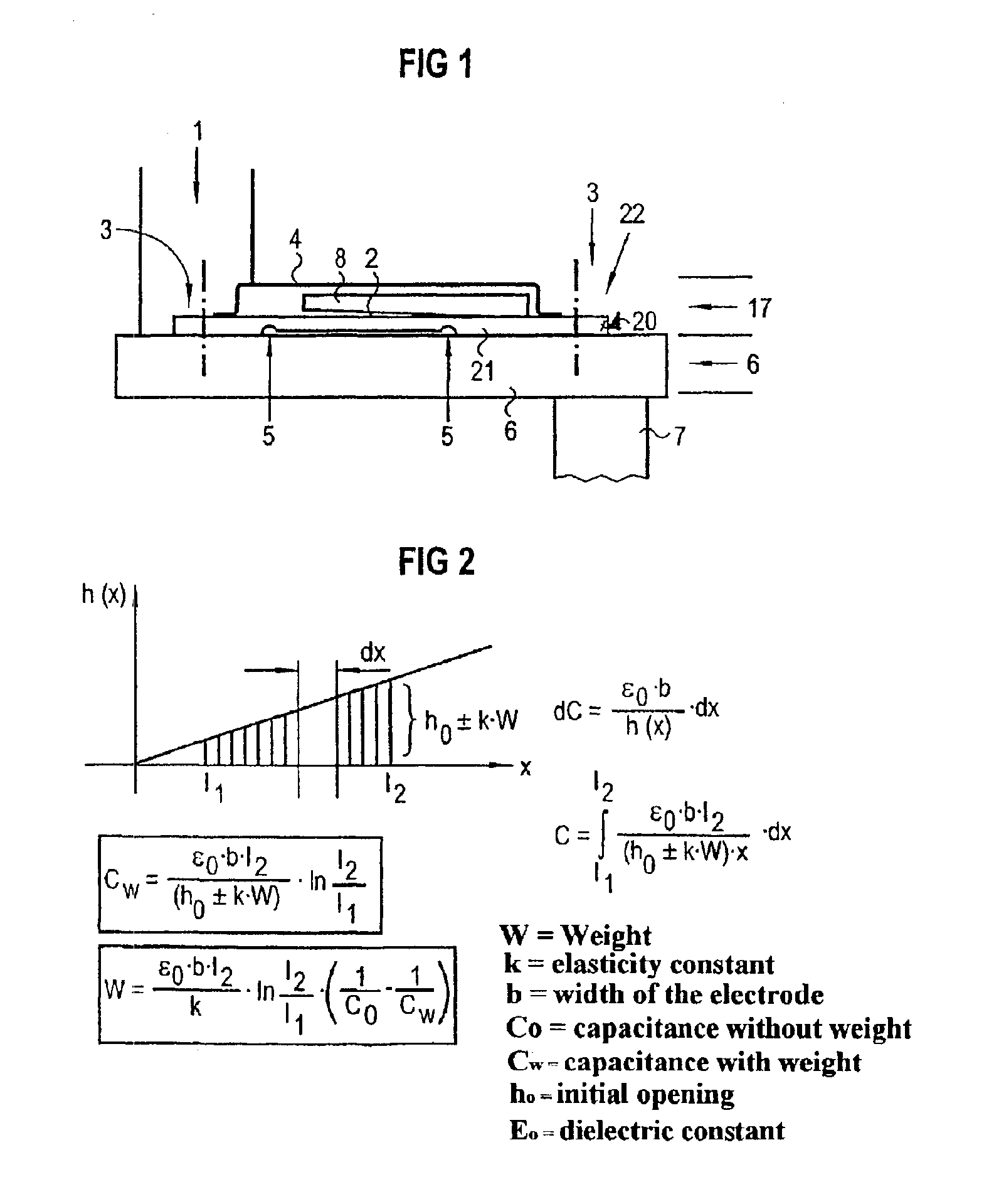 Capacitive microsystem for recording mechanical deformations, use and operating method