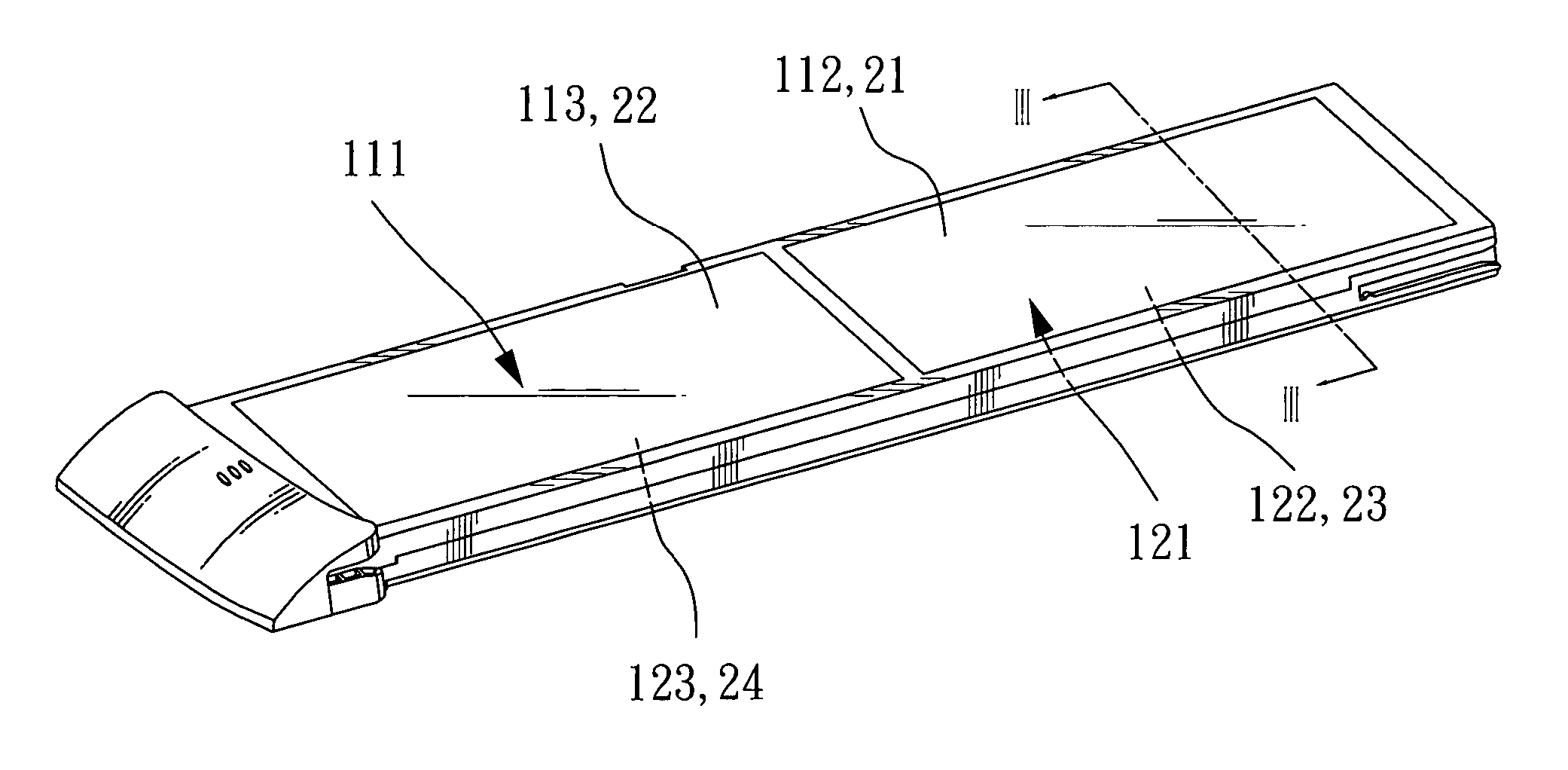 Li battery for a webpad