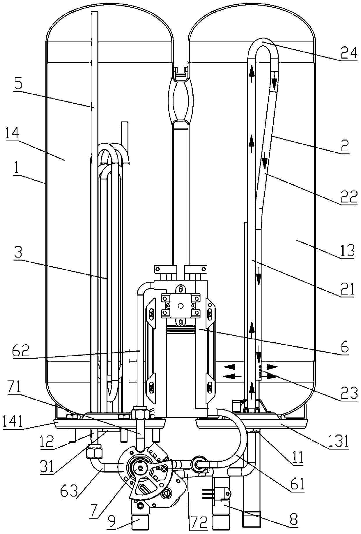 Electric water heater provided with water inlet guide pipe