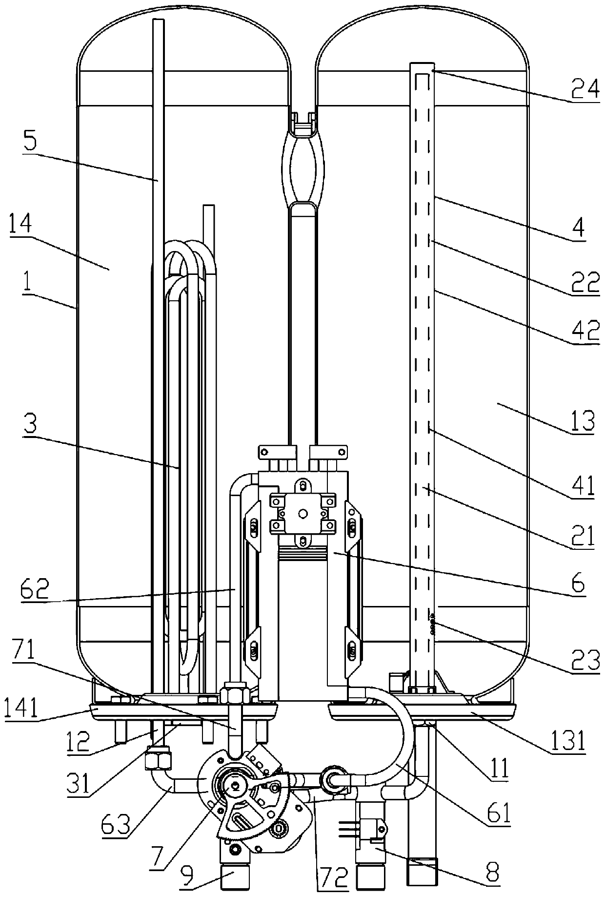 Electric water heater provided with water inlet guide pipe