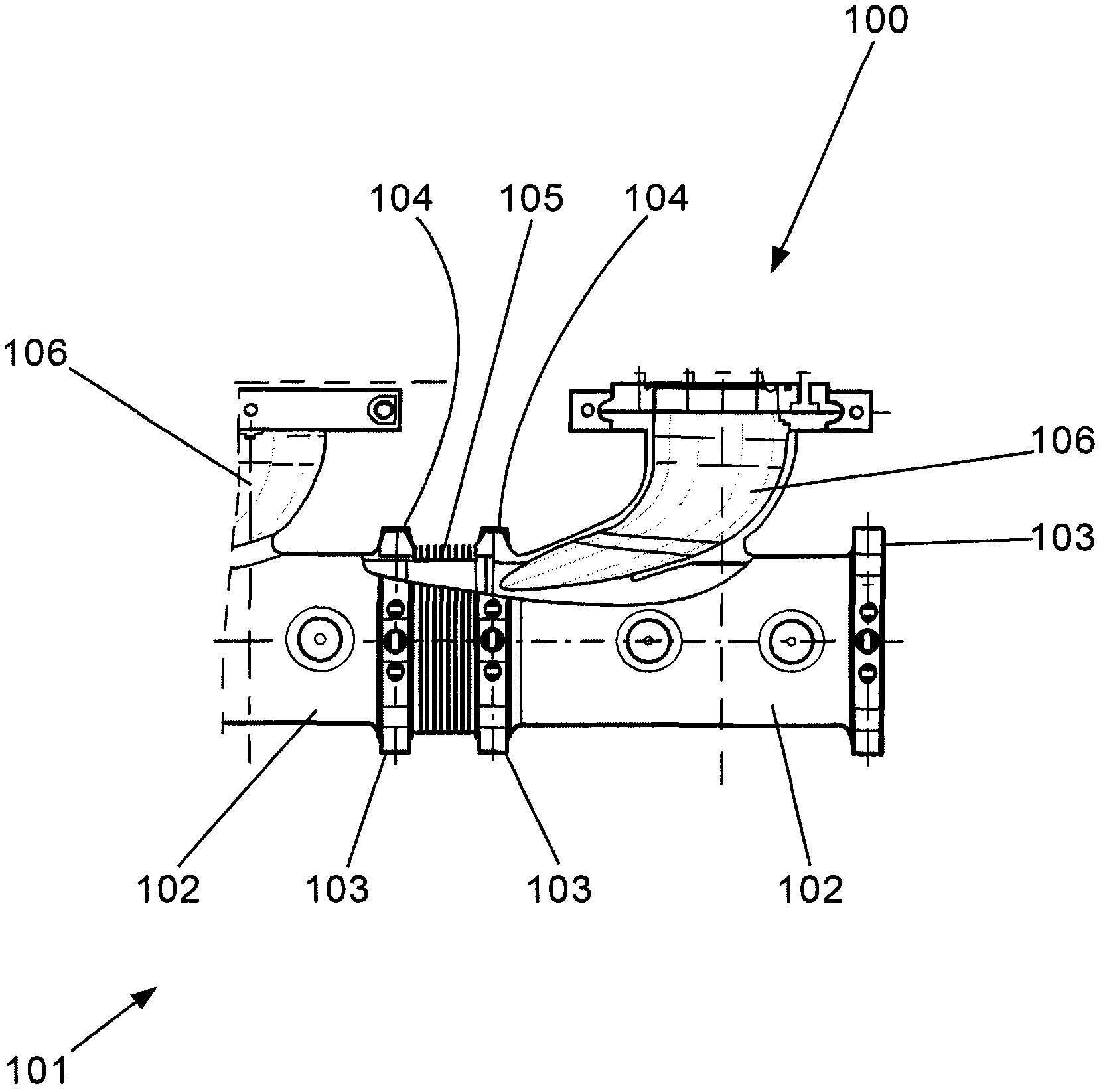 Exhaust line for an internal combustion engine