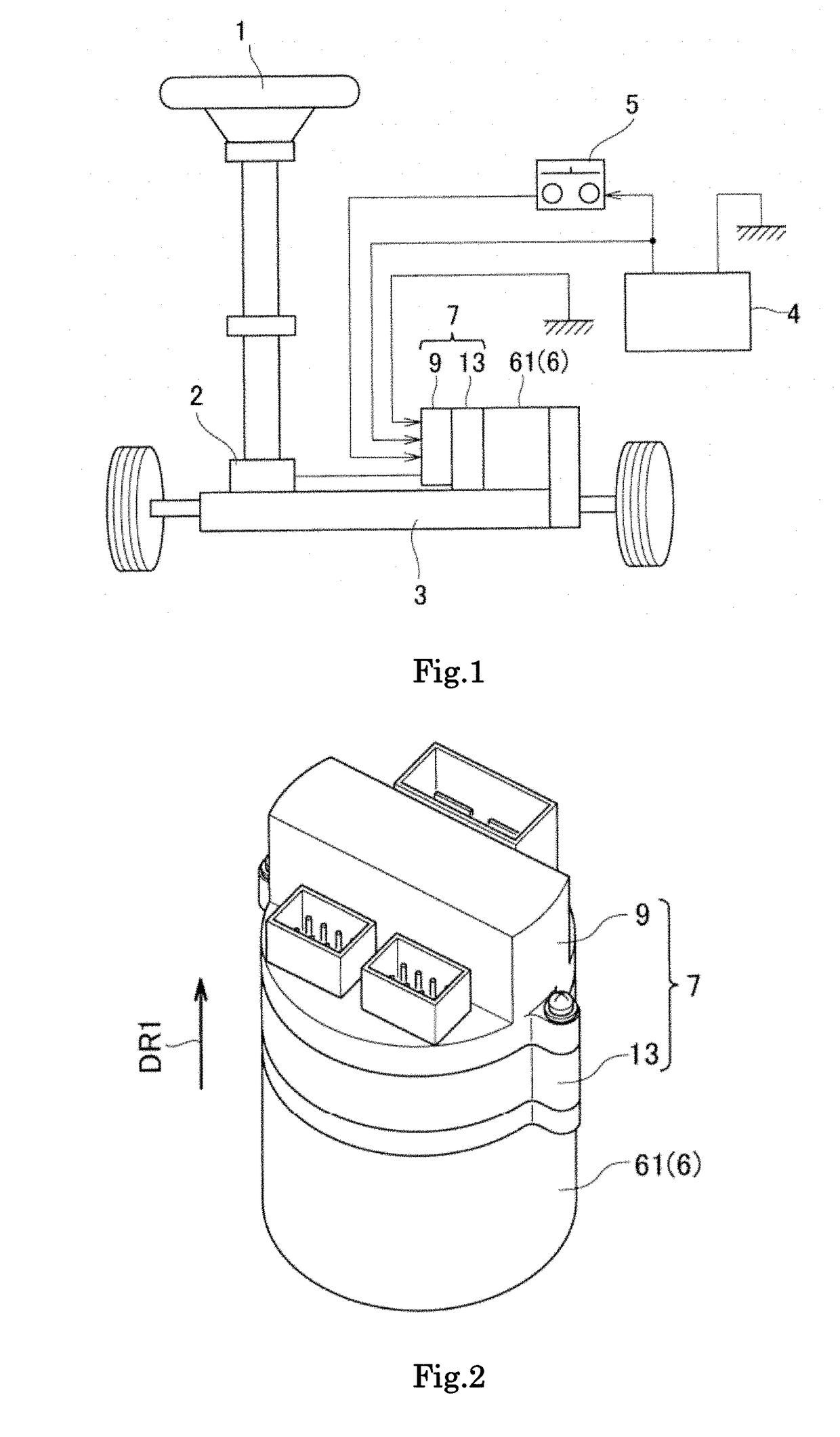 Motor drive device for electric power steering including heat sink and external connector