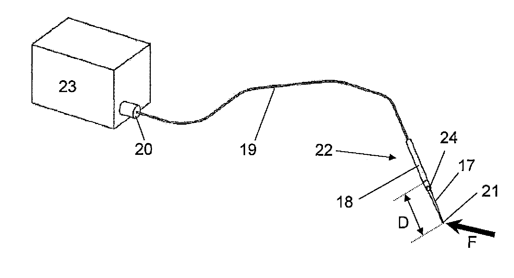 Optical force sensing element and microsurgical instrument