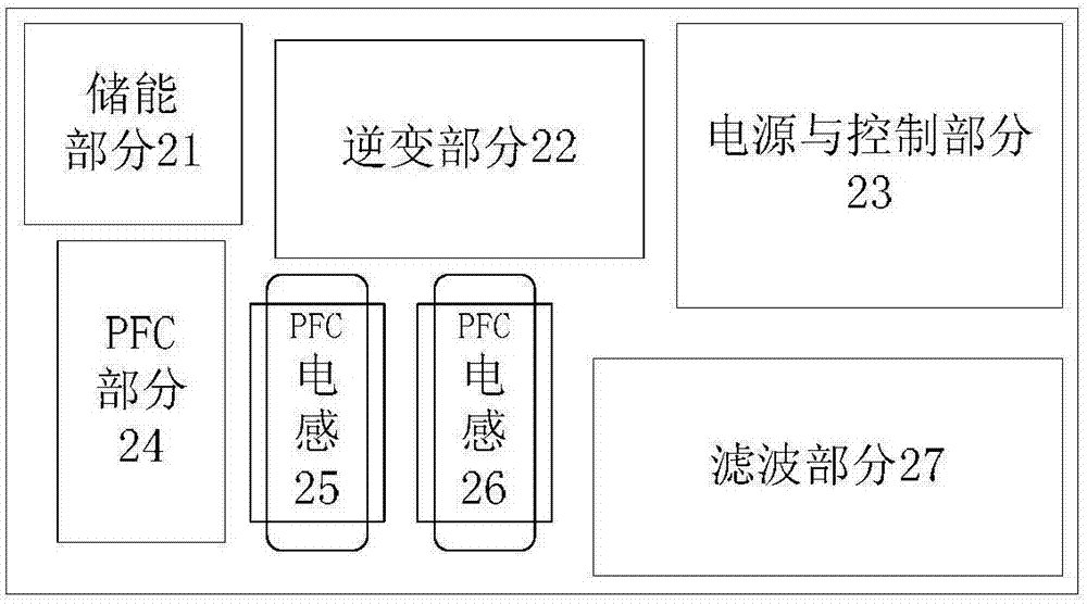 Inductive device, electrical appliance unit and air conditioner