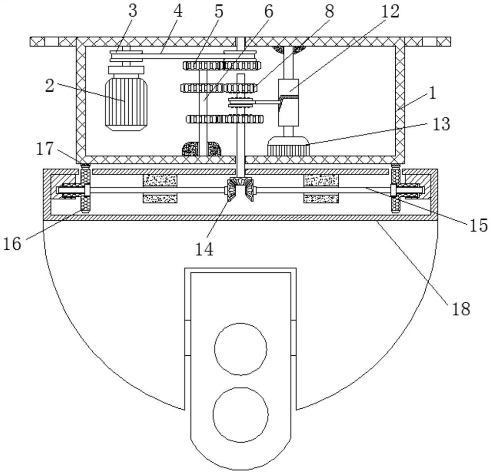 A speed-adjustable surveillance camera based on the principle of gear transmission