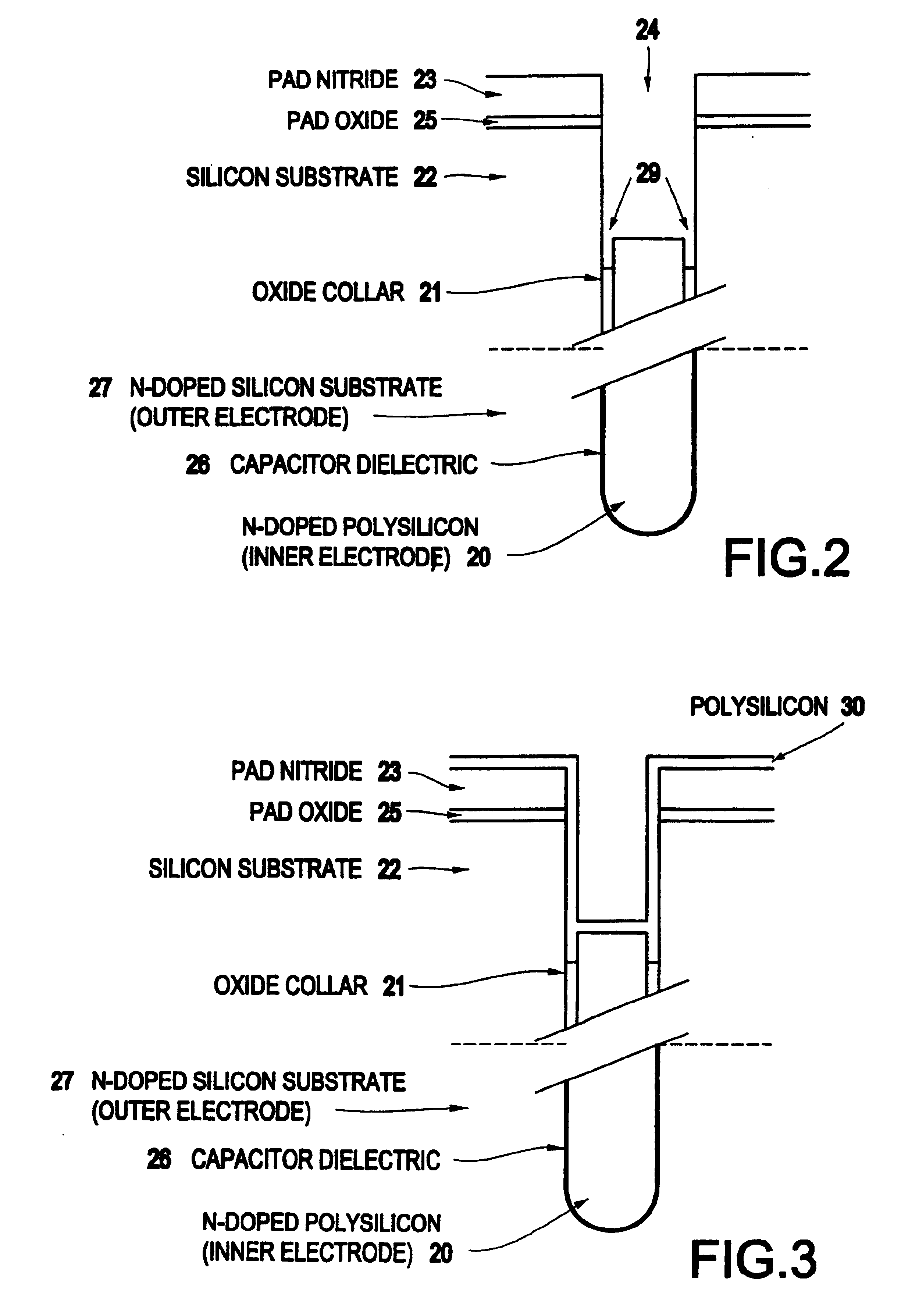 Self-aligned buried strap process using doped HDP oxide