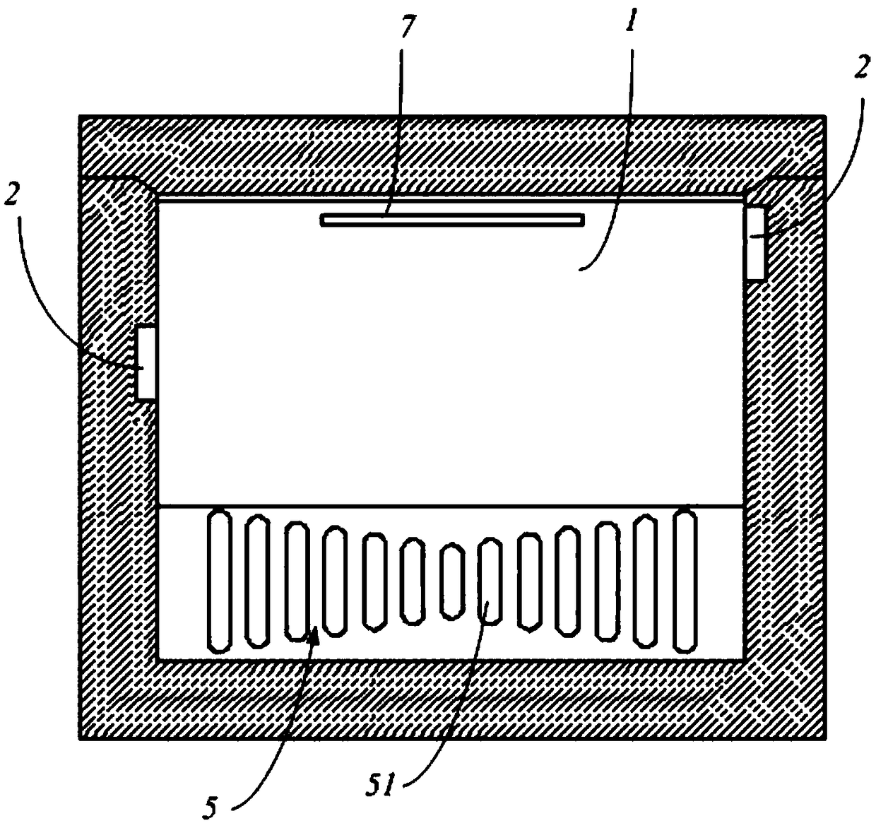 Horizontal air cooling refrigeration cabinet