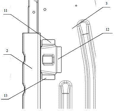 Side connecting component for automobile floor