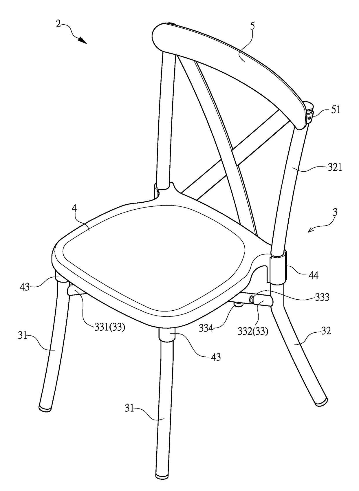 Structure of reception chair