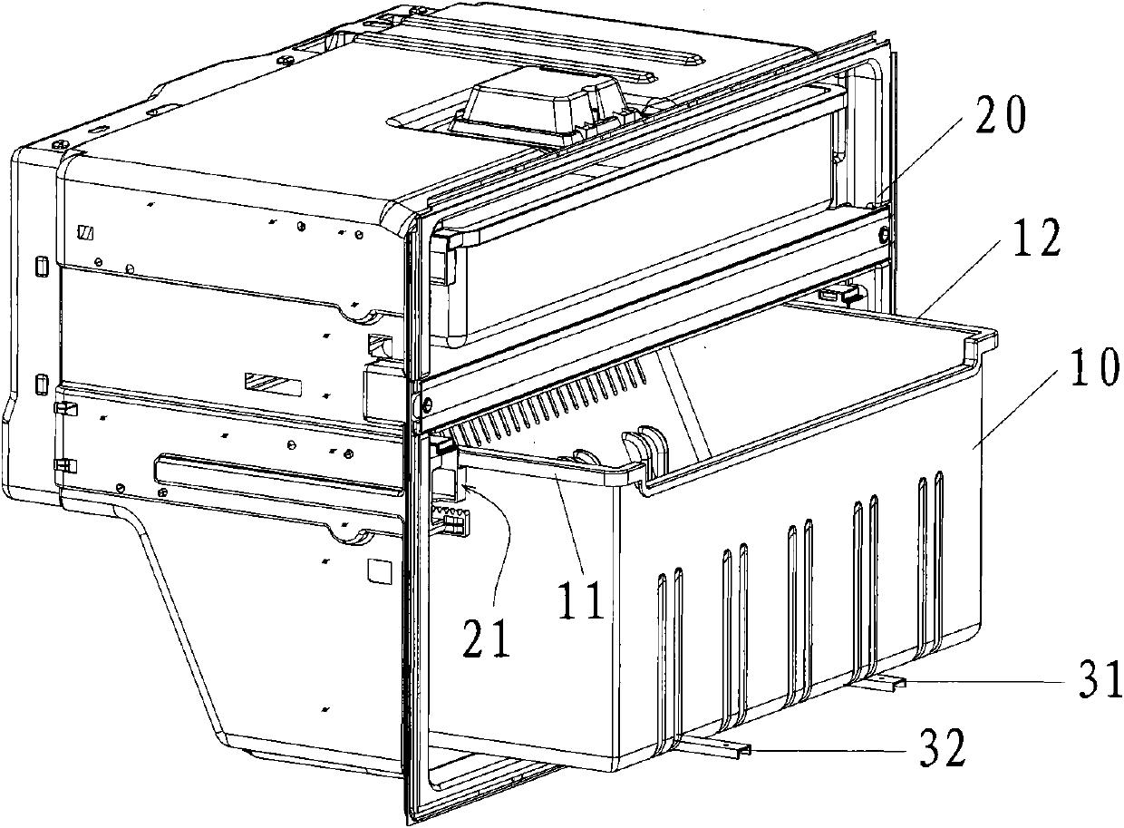 Refrigerating equipment with underlying drawer