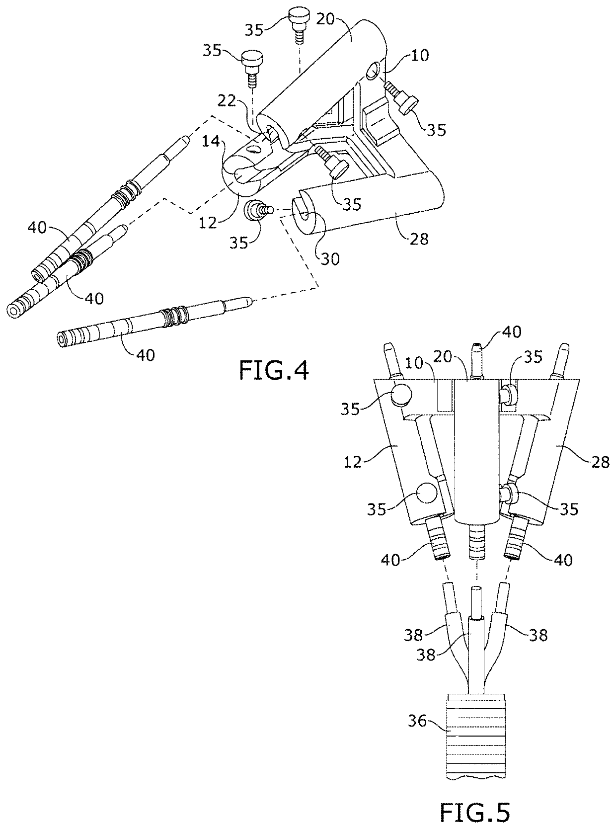 Angled power pin alignment and crimping fixture