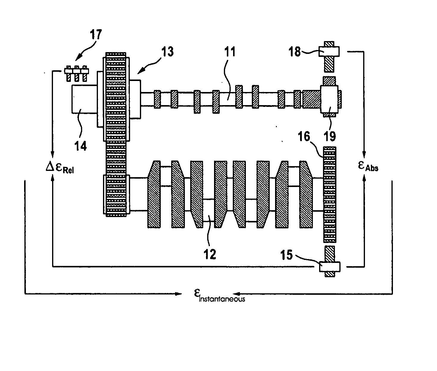 Method for determining the rotation angle position of the camshaft of a reciprocating-piston engine in relation to the crankshaft