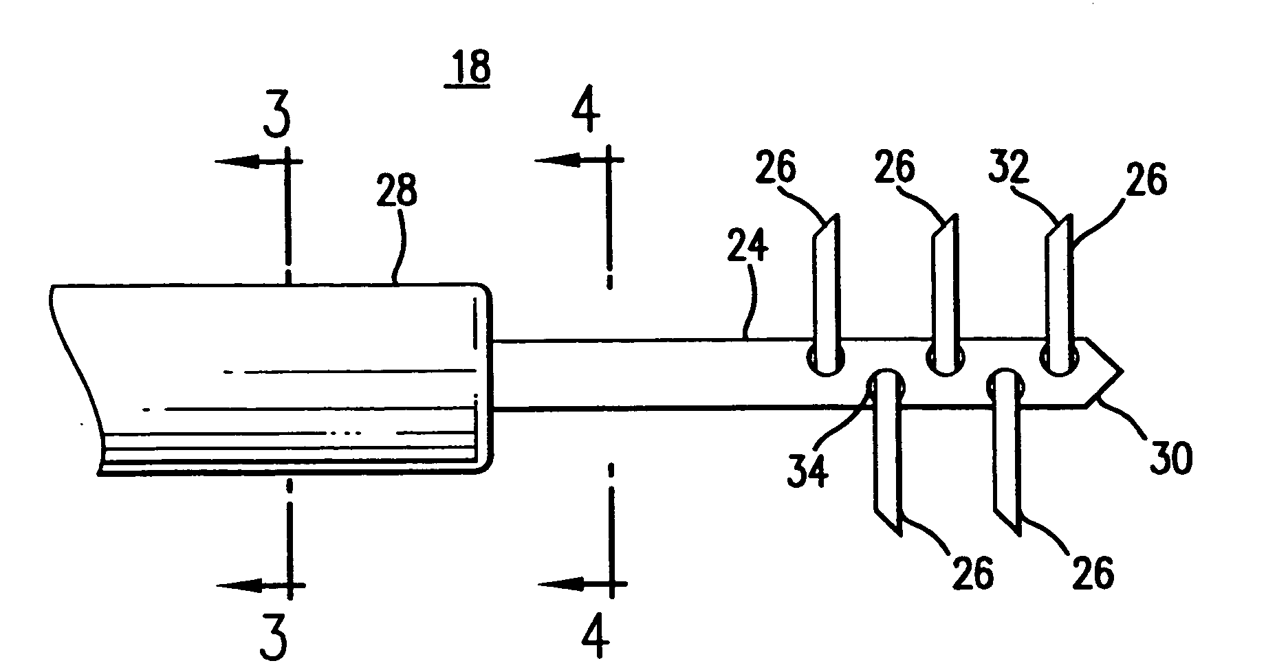 Lateral needle injection apparatus and method