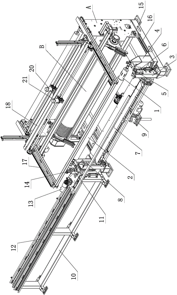Automatic drawing-penetrating shaft and adapting structure of winding machine