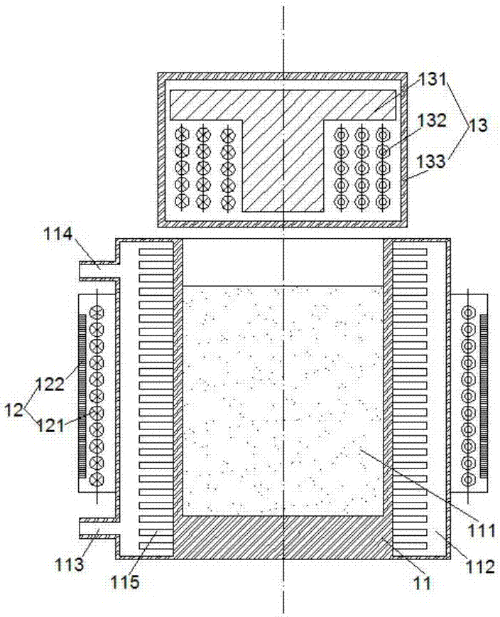 Super duralumin casting compound electromagnetic pulse solidification structure treatment device and method