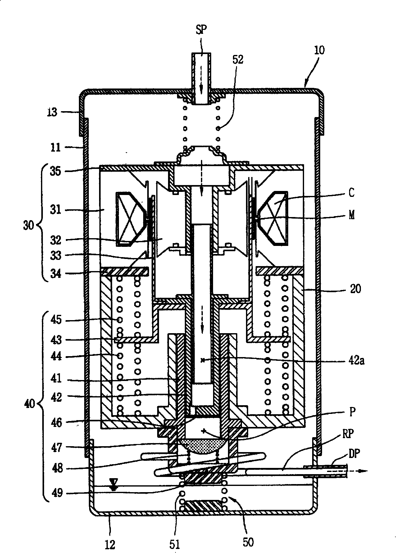 Supporting apparatus for reciprocating compressor