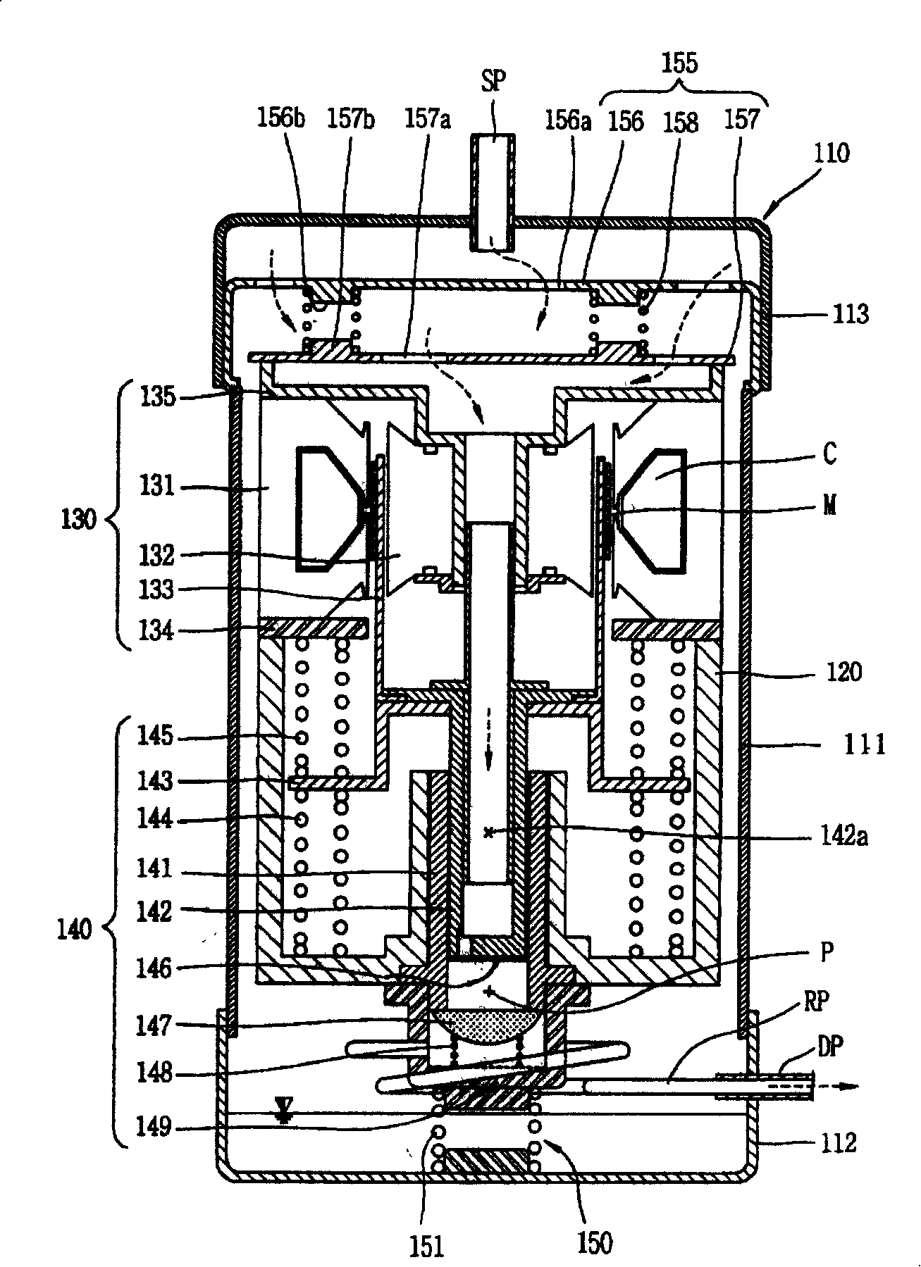 Supporting apparatus for reciprocating compressor