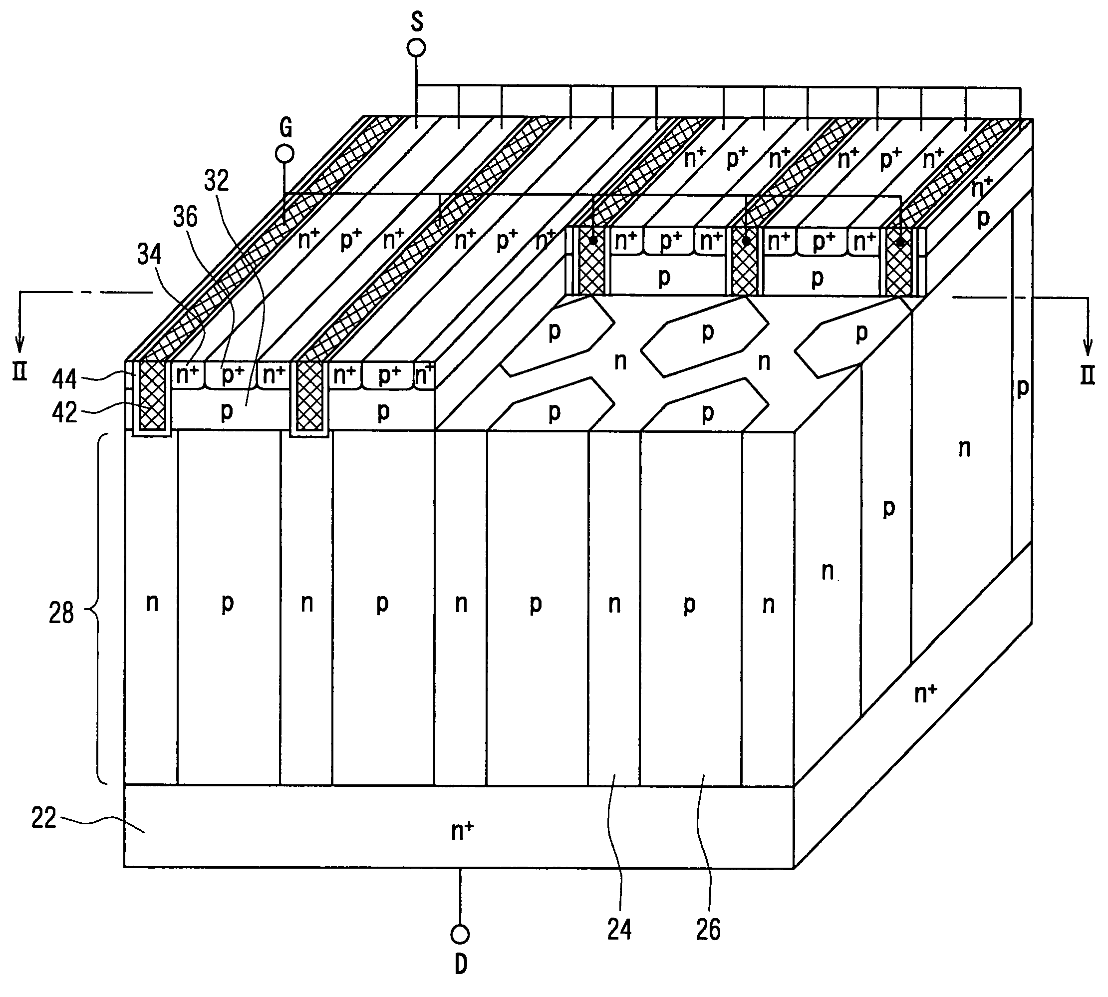 Vertical-type semiconductor device having repetitive-pattern layer