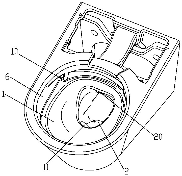 A flush toilet