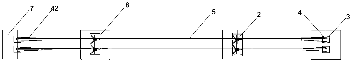 Guiding and transporting system for pipeline erection on foundation pit and construction method of system