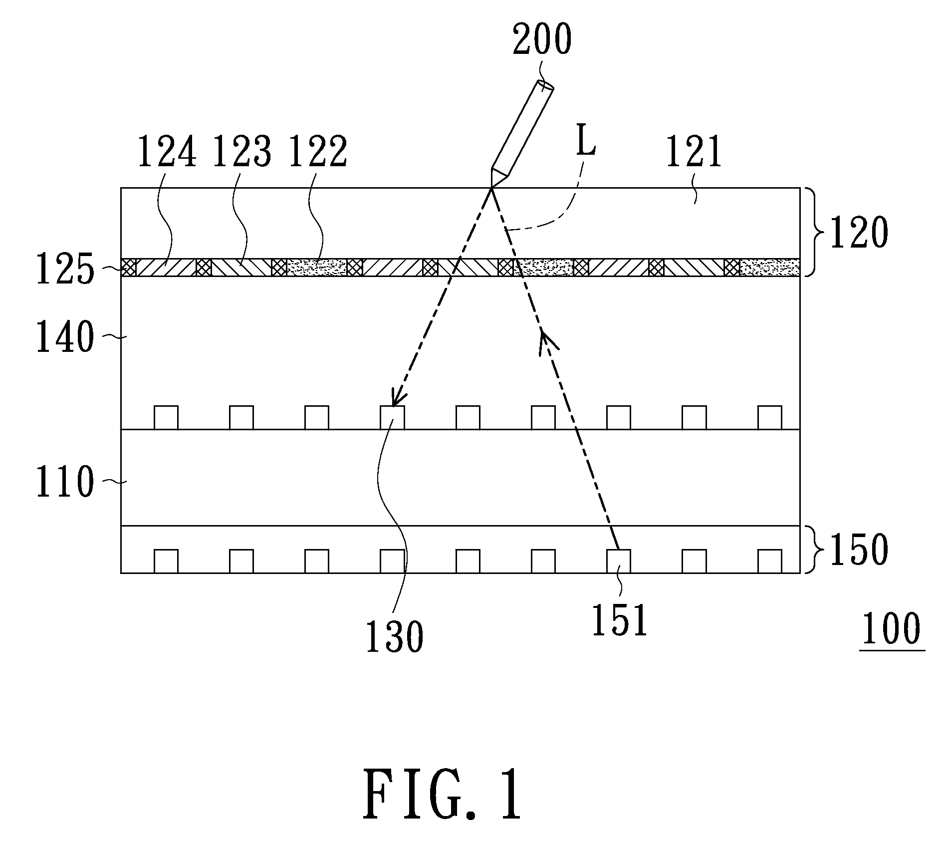 Optical touch display device and color filter thereof