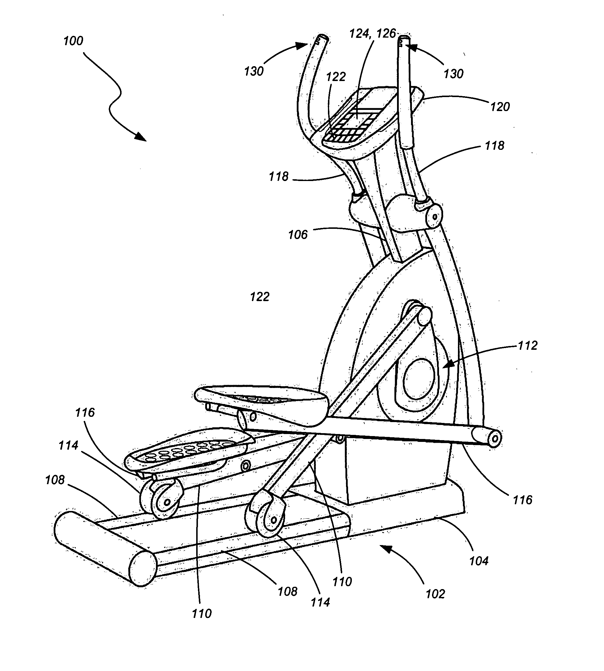 Exercise apparatuses, components for exercise apparatuses and related methods